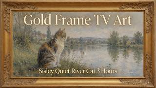 Sisley Quiet River Cat | Gold Frame TV Art 4K (3 Hours) screenshot 5