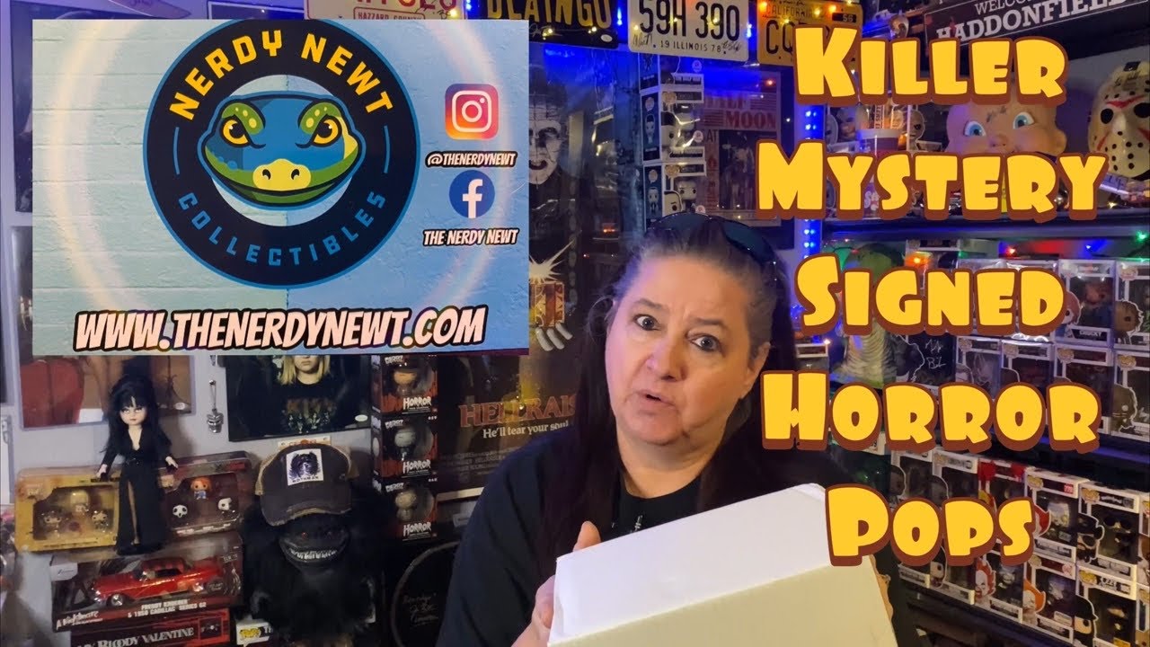 Unboxing The Nerdy Newt Signed Mystery Horror Funko Pop!!!  Blew it up!!