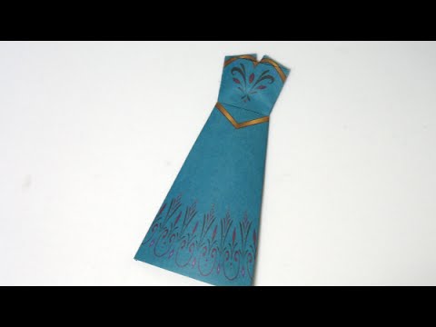 アナ雪 折り紙 エルサ ドレス2 Frozen Origami Elsa S Dress2 Youtube