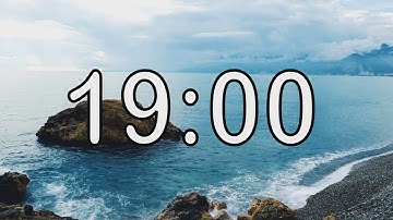 19 minute timer with Calm and Soft Music and sea wave cinematic background
