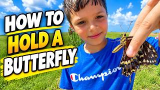 TEACHING JR ENTOMOLOGISTS HOW TO SAFELY HOLD A BUTTERFLY