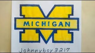 how to draw the Michigan Wolverines logo #2 Like 👍 & Share 💑 Video 🎥 NCAA College Sweet 16 Tutorial How To Draw Michigan Wolverines Logo Step By Step
