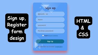 sign up or Registration form design with HTML and CSS