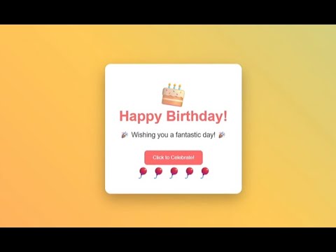 create an animated Happy Birthday card with HTML, CSS & JavaScript! π ...