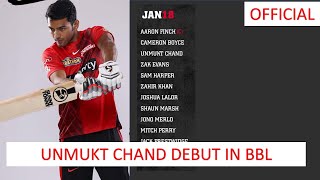 Unmukt chand set to play his first BBL Match Today | Melbourne Renegades | BBL | Unmukt chand