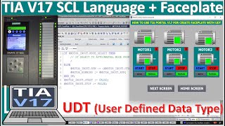 TIA Portal V17 SCL Language connect with PLC S7-1500 and control by faceplates