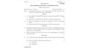 Microprocessor and Interfacing KUK University BTech 5th Semester 2021 Question Paper
