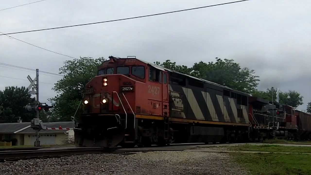 CN 2427 & 2510 CEIEDU Grain Train - YouTube