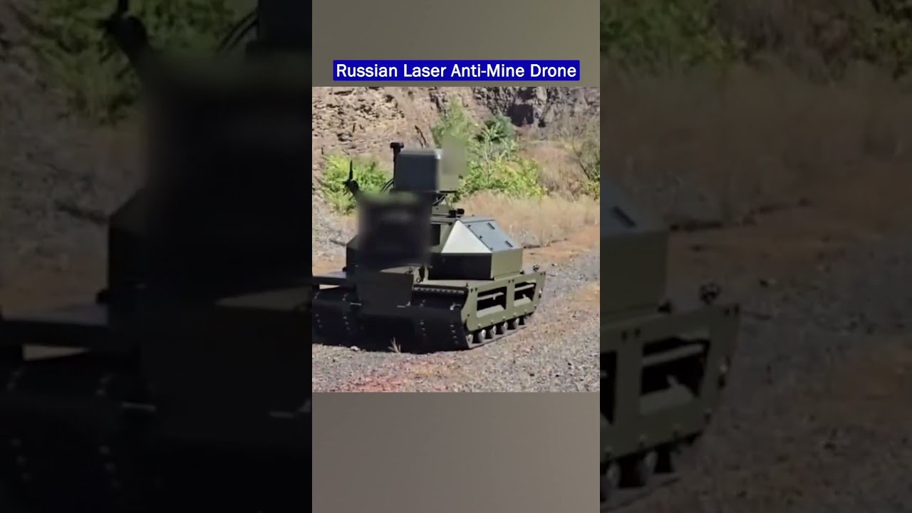 Russian Ground Drone Clear Mines With Laser!