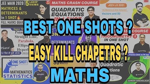 EASY KILL TOPICS/JEE MAINS ONE SHOT/JEE MAINS MATHS EASY CHAPTERS