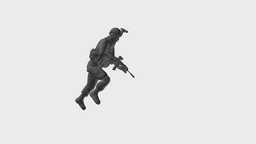 Game Animation - Locomotion Rifle Cover Left Sprint Stop H (3ds Max and Maya)