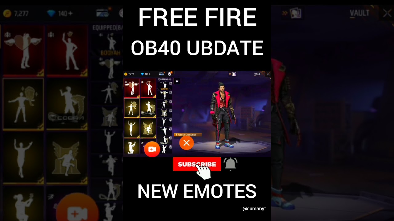 free fire OB40 update new emotes//