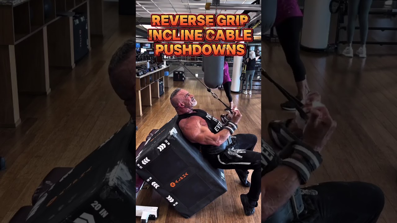 TRICEPS REVERSE GRIP CABLE PUSHDOWNS #workout #muscle #motivation #exercise #triceps