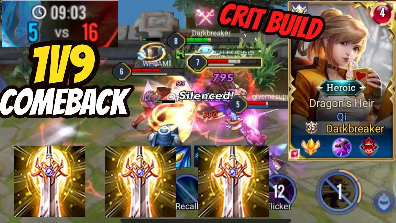 QI NEW PRO BUILD CRIT DAMAGE 1V9 COMEBACK | AoV | 傳說對決 | RoV | Liên Quân Mobile