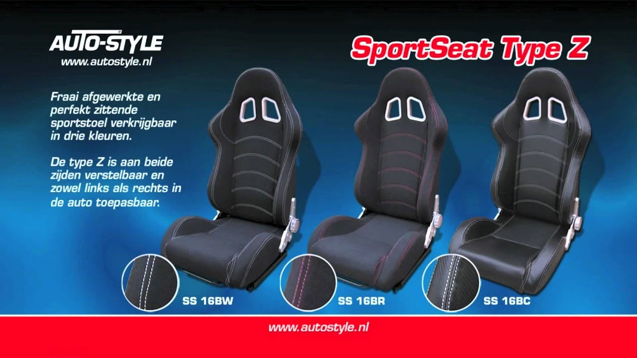 Autostyle Sport Seat Type Z Black CarbonLook dual side