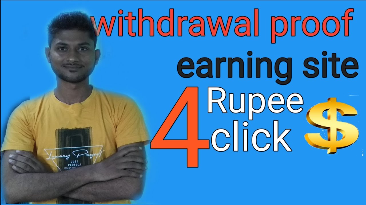 Rupees 4 click Withdrawal proof.|| Earning site || 🤑🤑