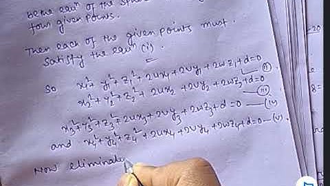 Geometry(3D) || Sphere || Equation of any Sphere Passing through 4 given points.