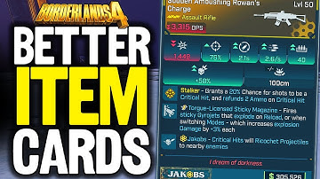 This Change IMPROVES Item Cards In Borderlands 4! - (MOD Showcase)