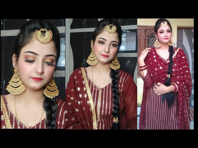 Punjabi makeup tutorial with using only 5 products / teenage party makeup / Punjabi  makeup tutorial - YouTube