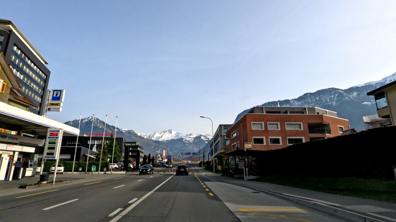 Driving from Stans to Baar Switzerland