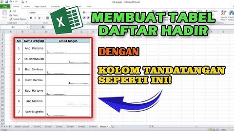 Cara Membuat Tabel Daftar Hadir dan Kolom Tanda tangan zigzag di excel | Belajar Excel Pemula