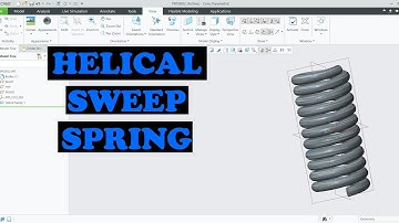 Helical Sweep to make Spring.#creoforbeginners #basicengineeringdrawing #fyu #viralshorts #video