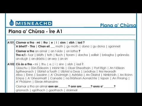 A0-XX Plana a&rsquo; Chùrsa | Course Plan