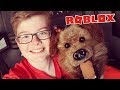 Playing Roblox with Hacker the talking dog!!
