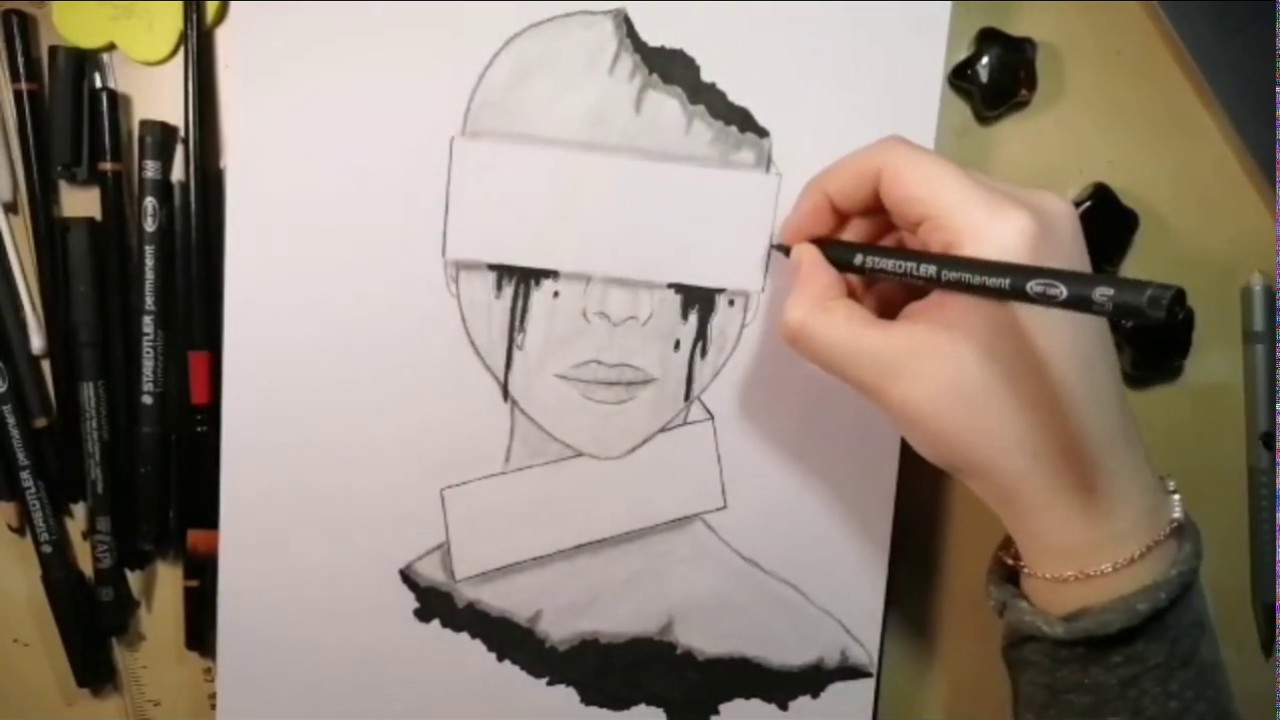 رسم وجه تعبيري بالرصاص - YouTube