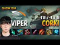 Hle viper corki vs caitlyn adc  patch 1410 kr ranked master  lolrec