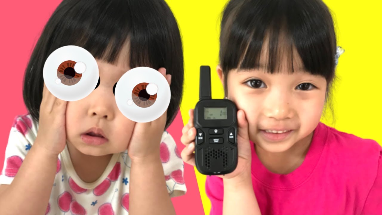 Hide and seek with a walkie-talkie] Mari-chan and her dad search
