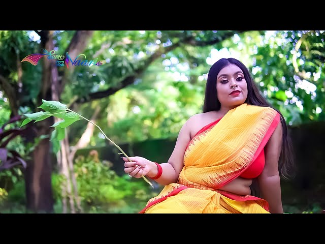 Saree Lover 2021 | FT. Bong Beauty Nila in Yellow Saree | Conceptual Saree Fashion | SareeTehNaari class=