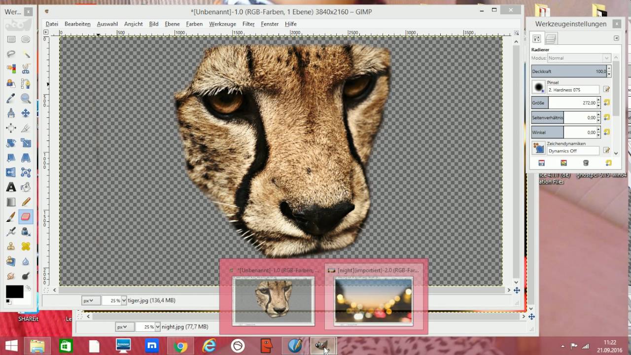 Gimp Hintergrund Transparent Radieren