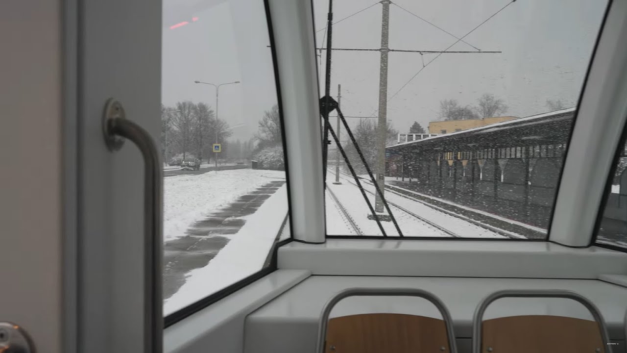 Czech Republic, Ostrava, tram 4 ride from Čistírny to Nová Huť jižní brána c.2