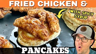 Information Fried Chicken and Pancakes on the Griddle - Our Flat Top Grill Version of CHICKEN AND WAFFLES! Update
