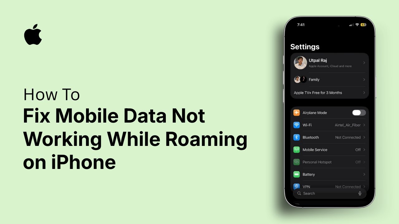 How to Fix Mobile Data Not Working While Roaming on iPhone - YouTube