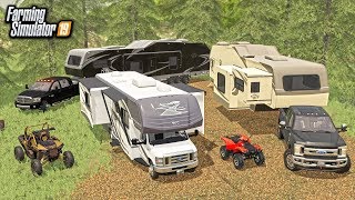 LABOR DAY CAMPING! WITH POLARIS RAZOR & ATVS (MULTIPLAYER ROLEPLAY) | FARMING SIMULATOR 2019