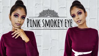 pink smokey eye tutorial |bold, dramatic look|simple eyemakeup