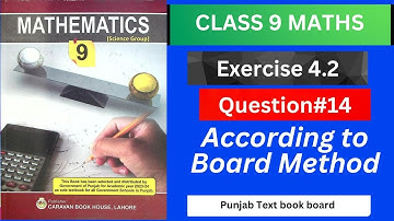 Class 9th Math Unit 4-Exercise 4.2 Question 14(i,ii) - PTBB Mathematics 9