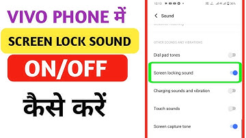 Vivo phone me screen lock sound off kaise kare | vivo me screen lock sound on kaise kare