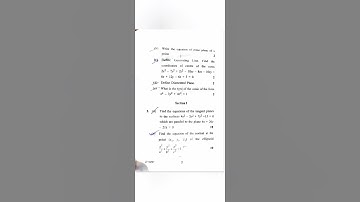 B. SC 6th Sem# Solid Geometry # Previous year Question Paper