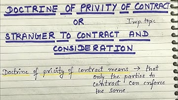 Doctrine of Privity of Contract || And its Exceptions || with case laws
