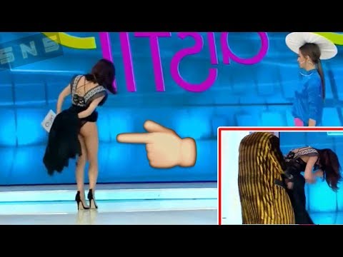 The Romanian TV presenter was a bit naked at the live broadcast