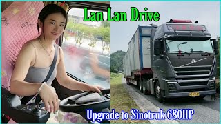 Female truck driver Lan Lan upgraded to HOWO SINOTRUK TH7 680HP rickshaw