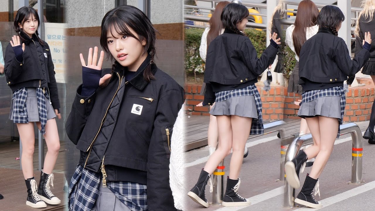 '안전봉에 무릎 부딪친😭' 아이브 안유진 직캠 (IVE YUJIN)｜231027 뮤직뱅크 출근길