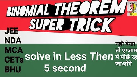 Short-Tricks In Binomial Theorem PART 2  Study Buddy
