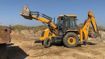 Jcb 3dx Backhoe Machine Loading Red Mud In Mahindra and Newholland tractors with Front Loader | Jcp