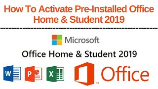 how to activate pre-installed office home & student 2019 on windows 10 | activate office 2019