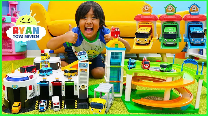 Tayo The Little Bus Parking Garage Toys Cars for K...