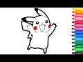 Pokemon Pikachu, Coloring and drawing for kids. Покемон Пикачу, Раскраски для детей.